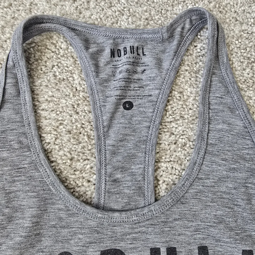 NOBULL Women's Gray Racerbank Tank Top Sz Large - Picture 3 of 4